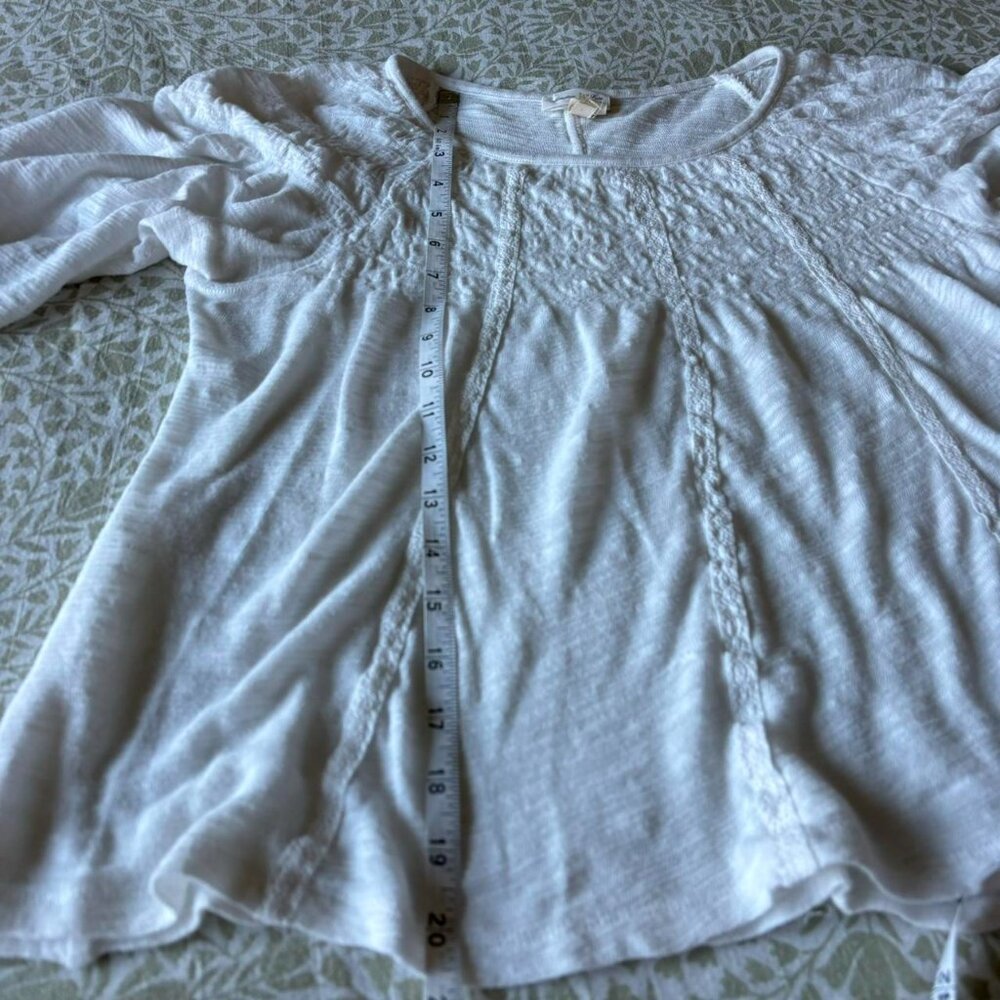 Anthropologie Meadow Rue Womens ExtraSmall Blouse Top Embroidered in White - Picture 5 of 8